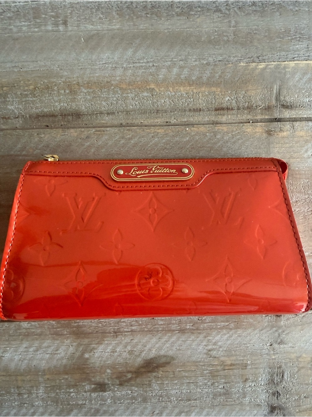 Louis Vuitton Trousse Orange Sunset Monogram Vernis Cosmetic Pouch